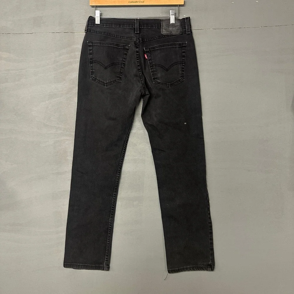 Levis 514 Straight Fit‎ Jeans Mens 30x30 Faded Black Denim Pants 00514-0402